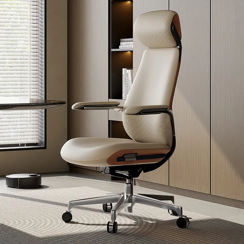 Slim sleek executive office chair in black
