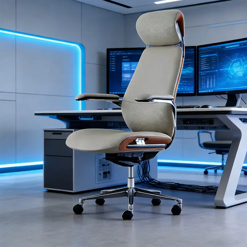 Slim sleek executive office chair black thumbnail 3